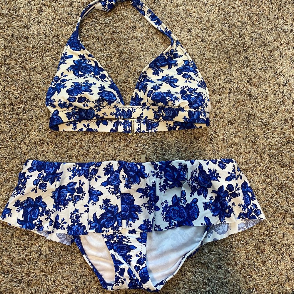 Blue and White Bikini